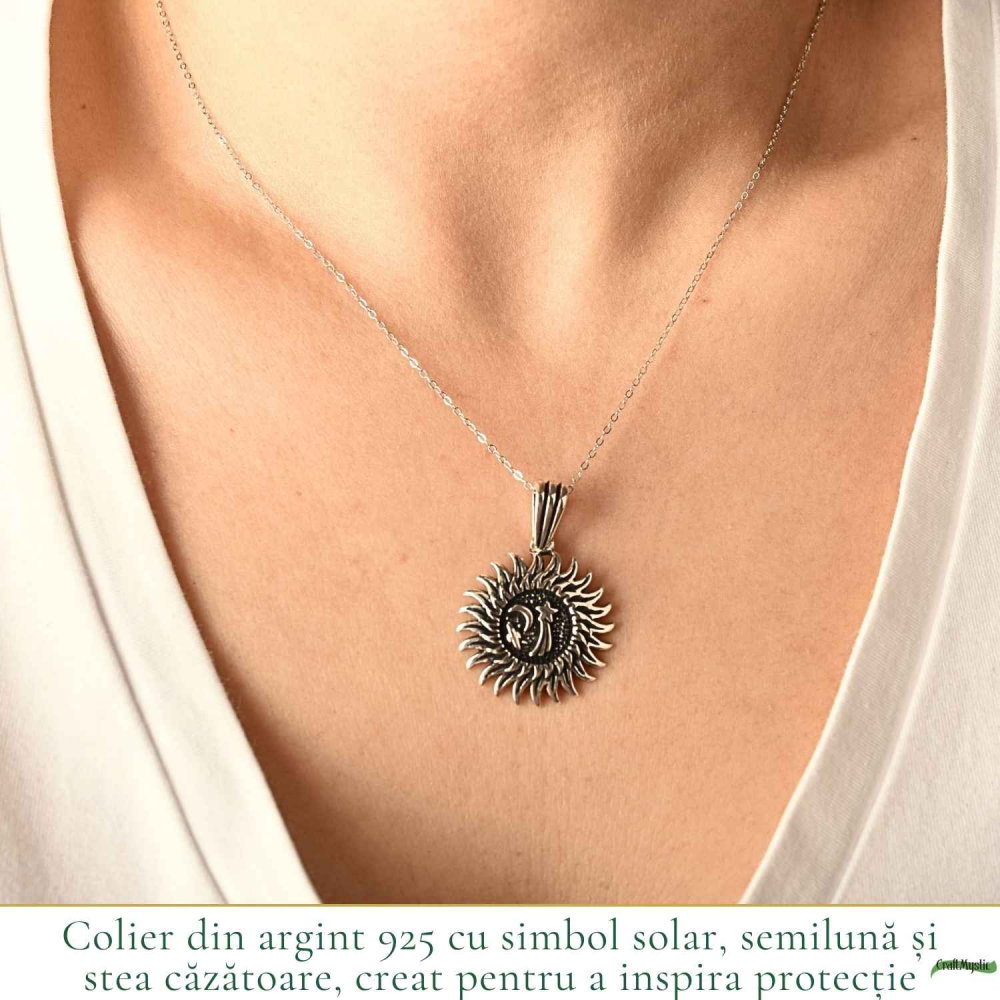 Colier Argint 925 Soare si Semiluna – Protectie, Echilibru si Energie Mistica [2]