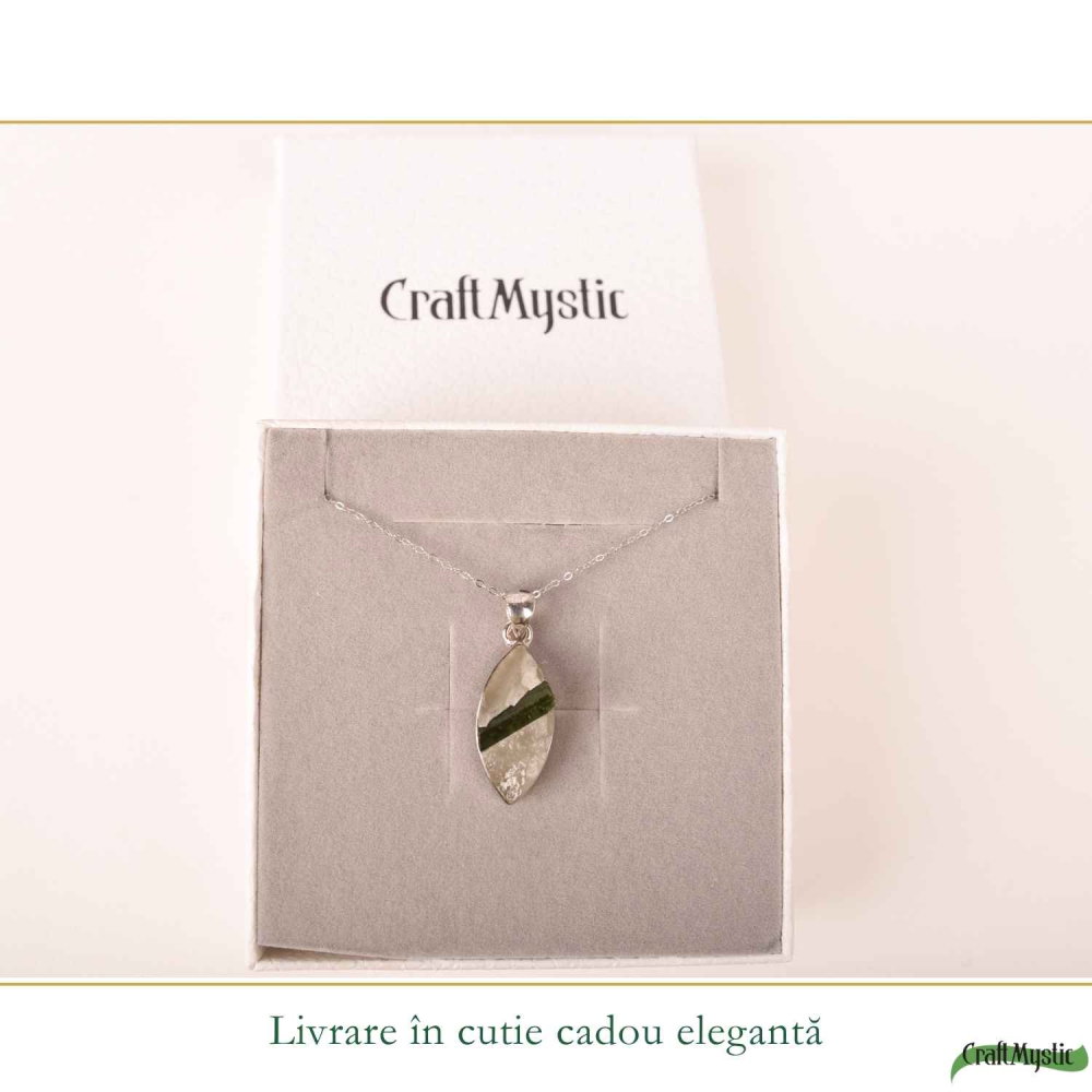 Colier Argint 925 cu Turmalina Verde si Cuart Delicat – Energie si Echilibru [6]