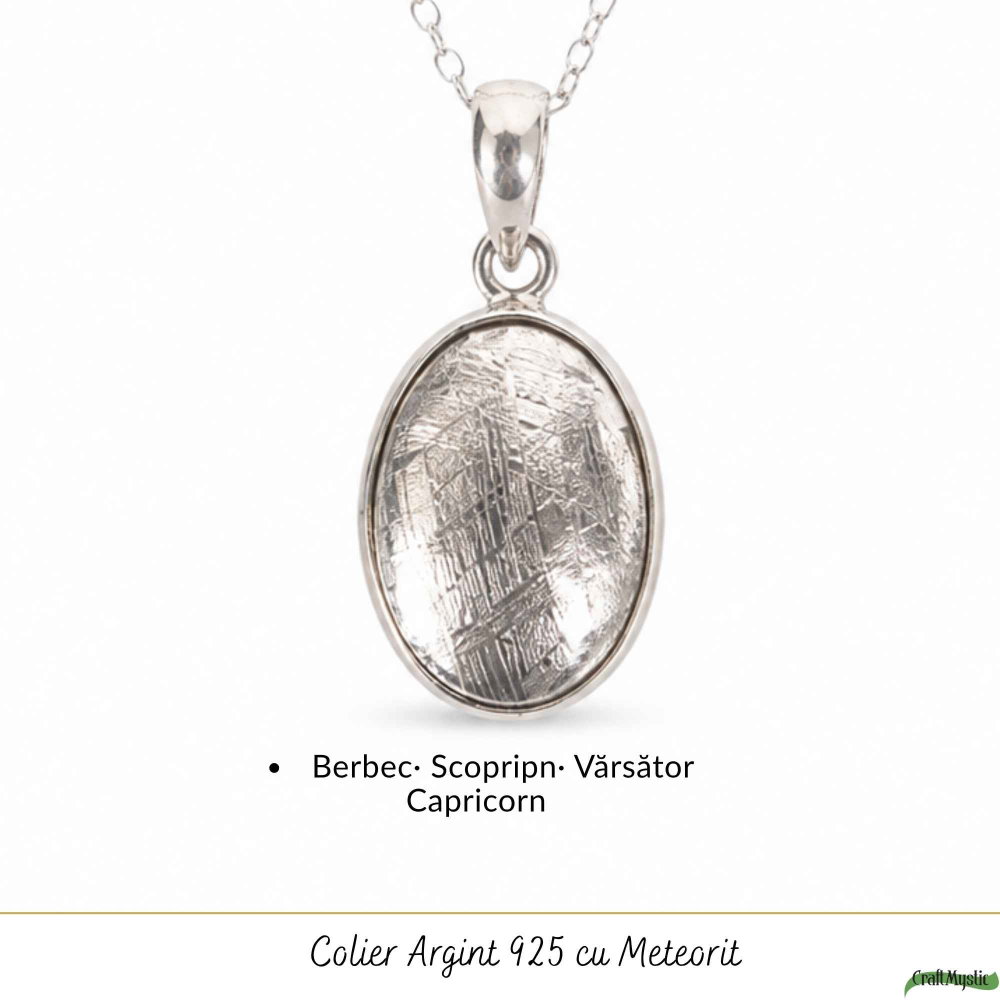 Colier Argint 925 cu Meteorit Oval – Curaj si Energie Cosmica [5]