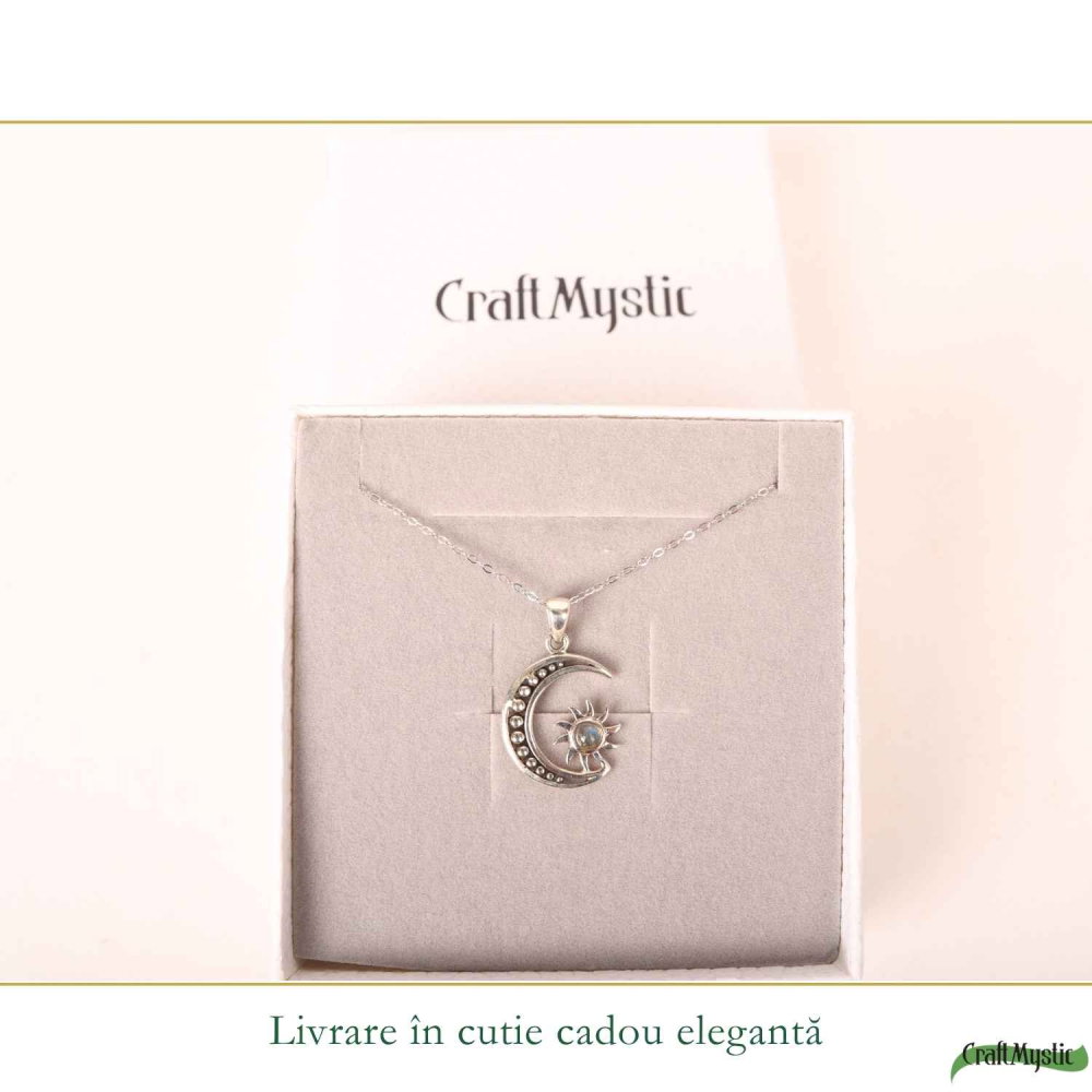 Colier Argint 925 cu Labradorit Soare si Luna – Echilibru si Intuitie [6]