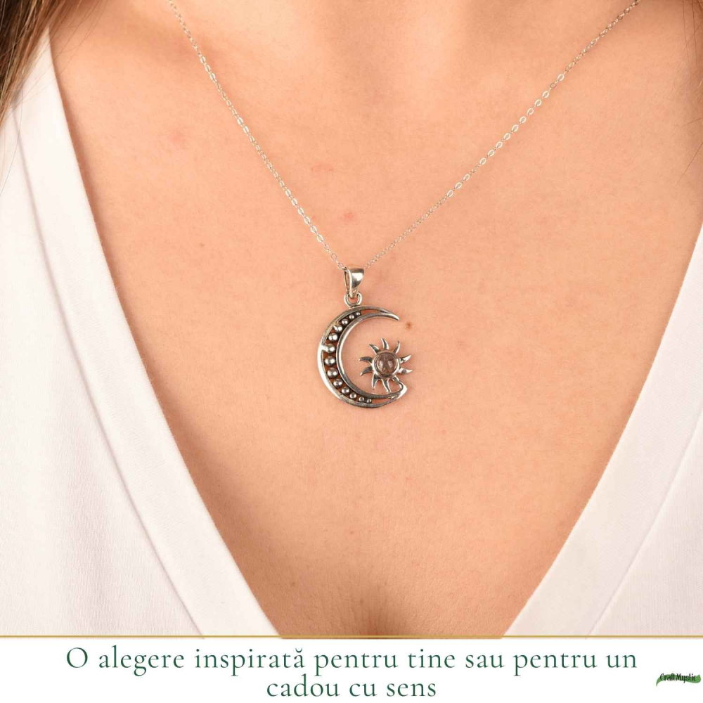 Colier Argint 925 cu Labradorit Soare si Luna – Echilibru si Intuitie [2]