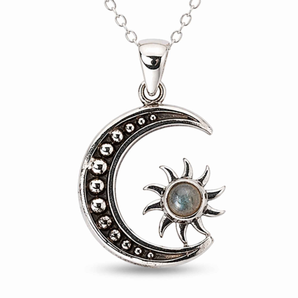 Colier Argint 925 cu Labradorit Soare si Luna – Echilibru si Intuitie [1]