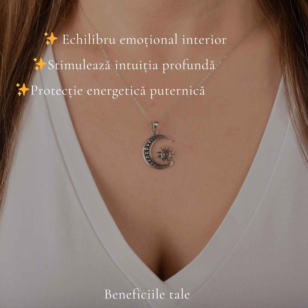 Colier Argint 925 cu Labradorit Soare si Luna – Echilibru si Intuitie [3]