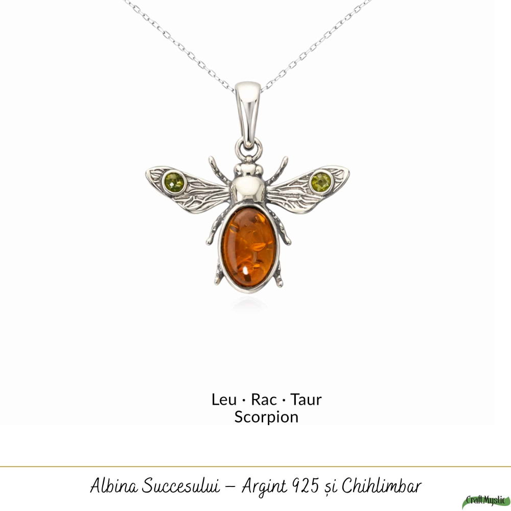 Colier Argint 925 Albina cu Chihlimbar Natural – Energie si Bucurie Solara [5]