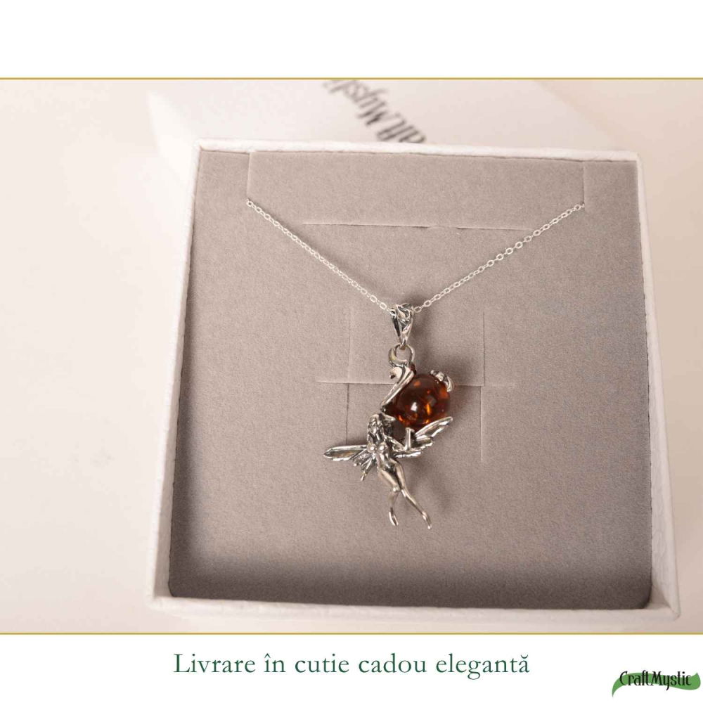 Colier Argint 925 Zana cu Chihlimbar Natural – Vitalitate si Magie Solara [6]