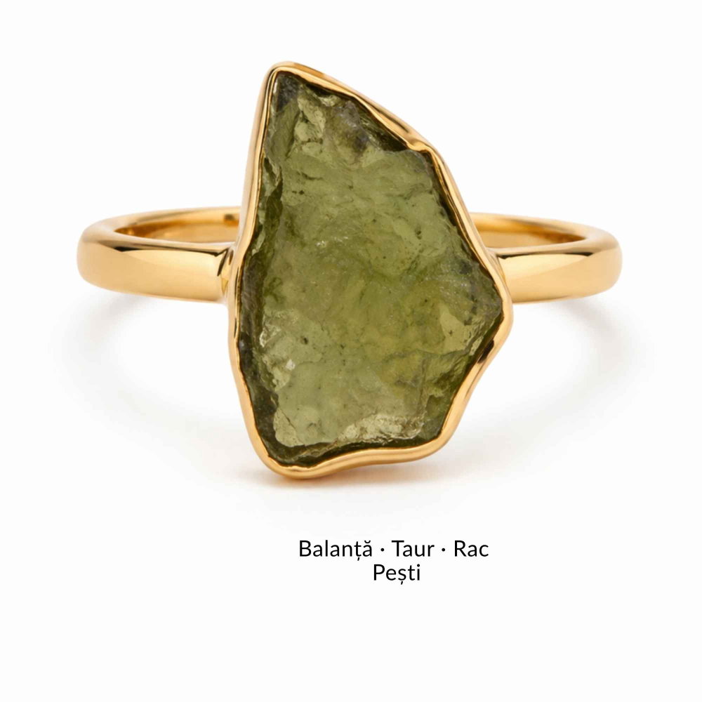 Inel moldavit brut neuniform placat cu aur de18K , M5/49 – transformare si claritate interioara [5]