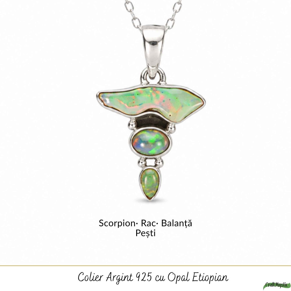 Colier Argint 925 cu Triplu Opal Etiopian – Magie, Inspiratie si Creativitate [5]