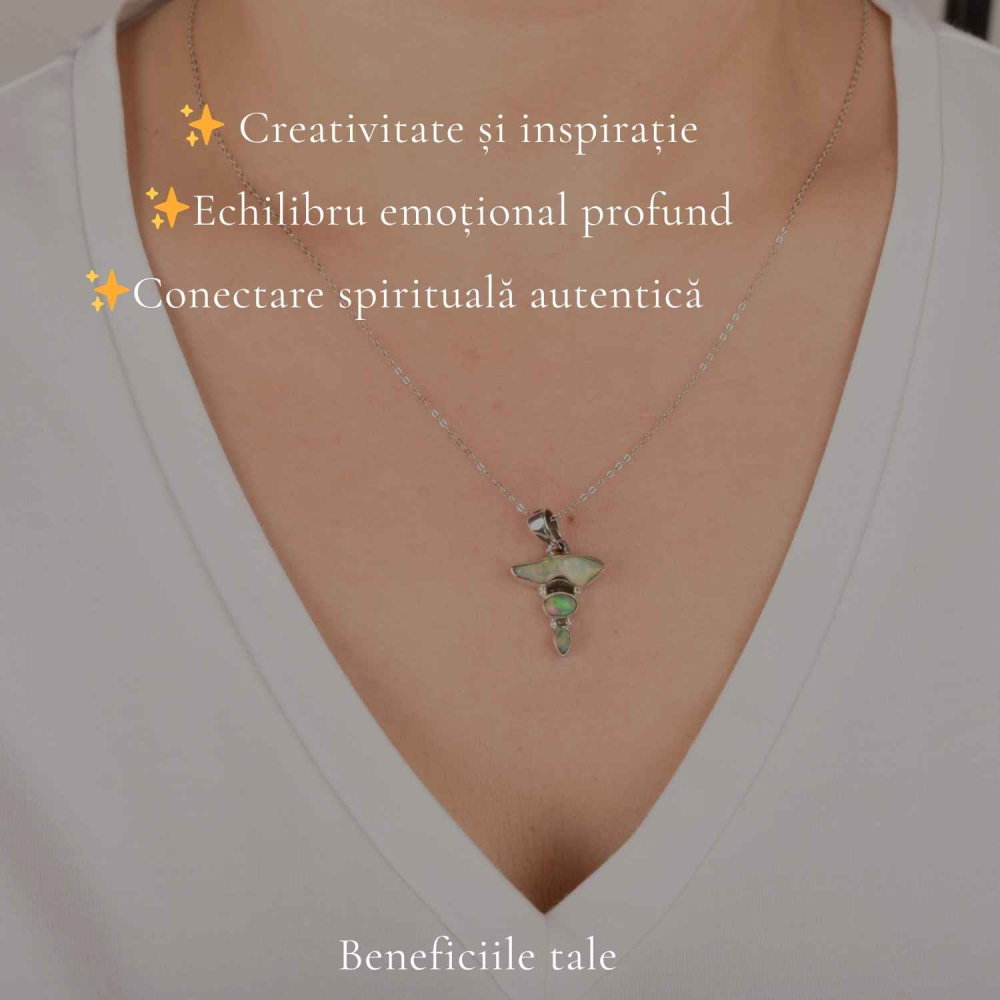 Colier Argint 925 cu Triplu Opal Etiopian – Magie, Inspiratie si Creativitate [3]