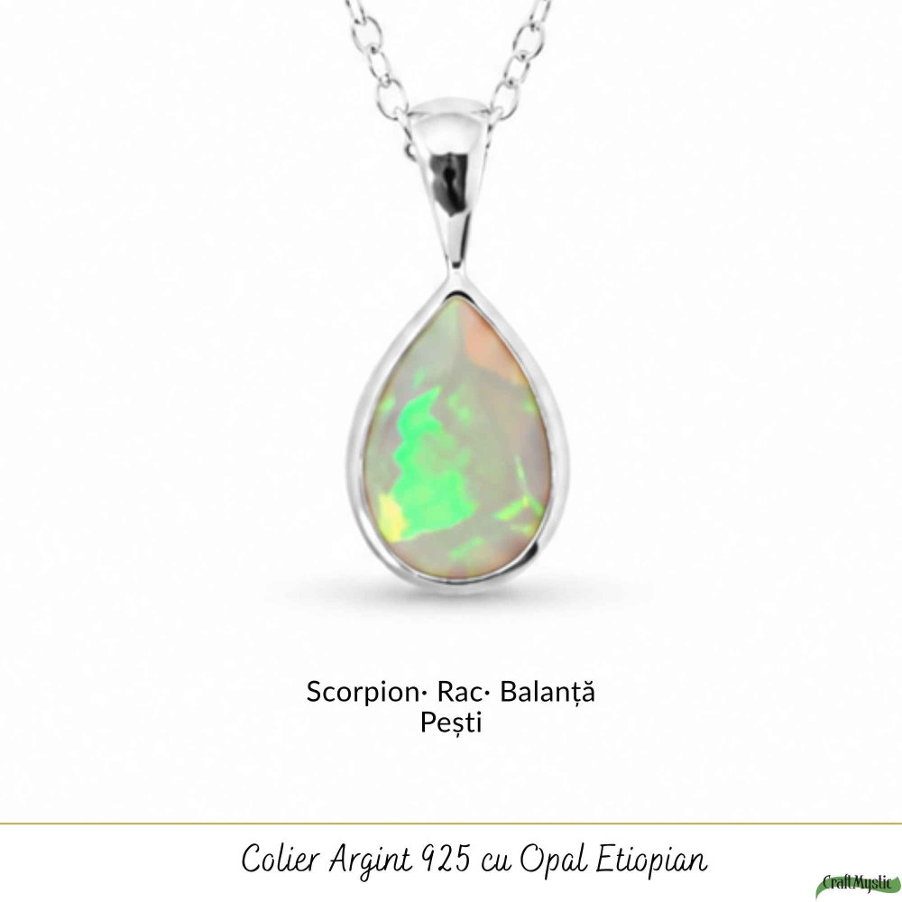 Colier Argint 925 cu Opal Etiopian Lacrima – Intuitie si Echilibru Emotional [5]