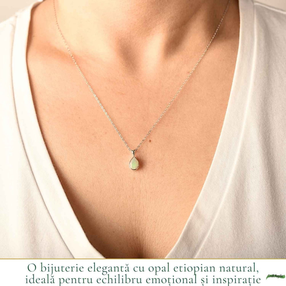Colier Argint 925 cu Opal Etiopian Lacrima – Intuitie si Echilibru Emotional [2]
