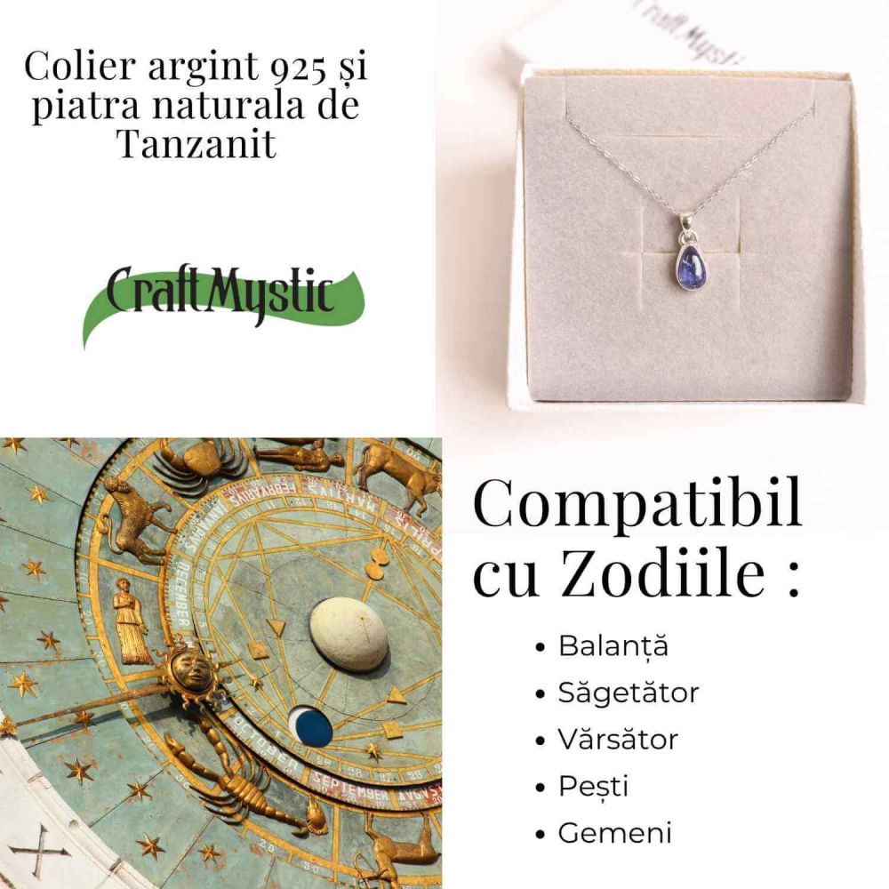 Colier argint 925 cu piatra naturala Tanzanit oval – Claritate si Transformare Interioara [4]