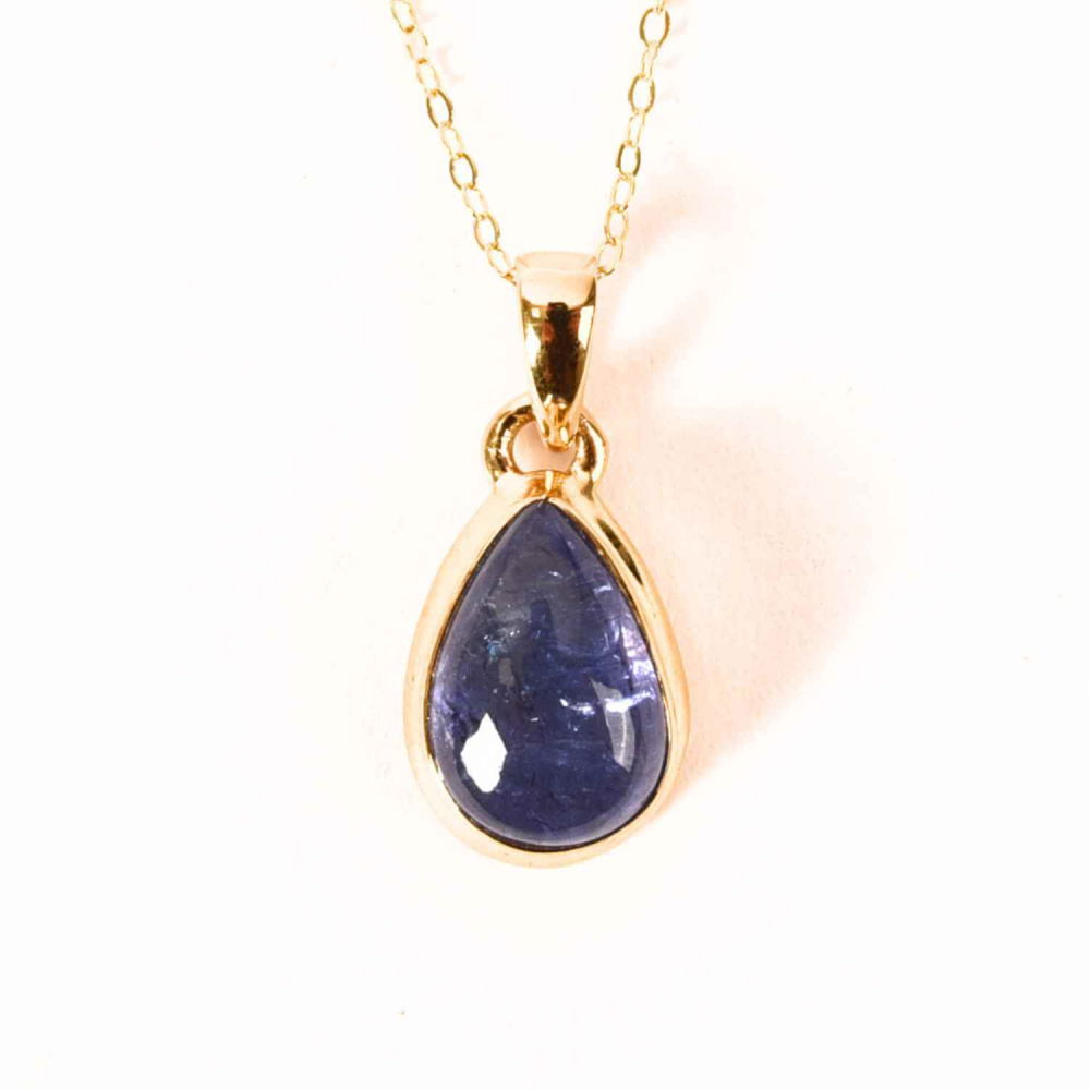Colier Argint 925 placat cu Aur 18K si Tanzanit Lacrima – Claritate si Renastere Spirituala [1]