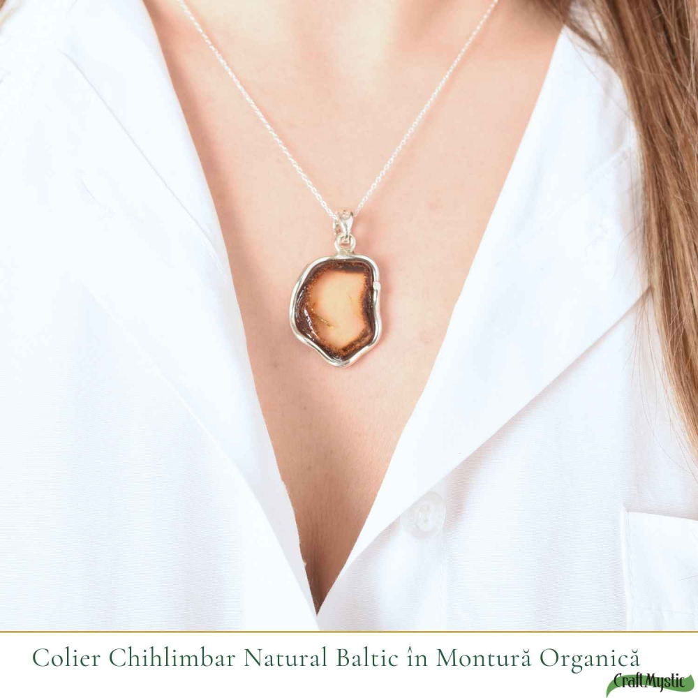 Colier Argint 925 Neuniform cu Chihlimbar Natural – Energie si Protectie Solara [2]