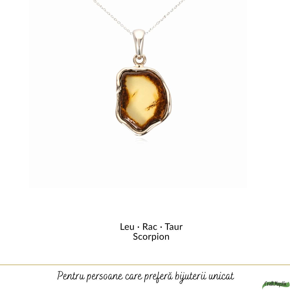 Colier Argint 925 Neuniform cu Chihlimbar Natural – Energie si Protectie Solara [5]