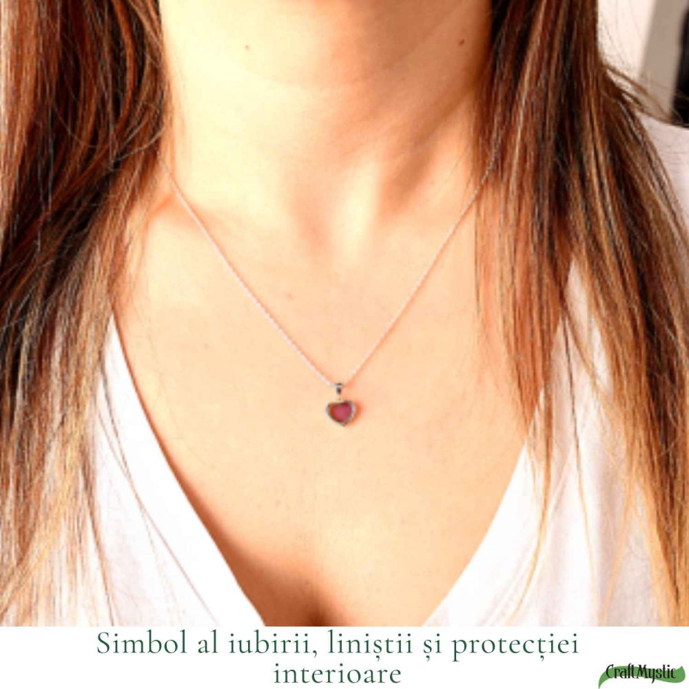 Colier Argint 925 Inima cu Ametist Natural – Calm, Iubire si Echilibru Interior [2]