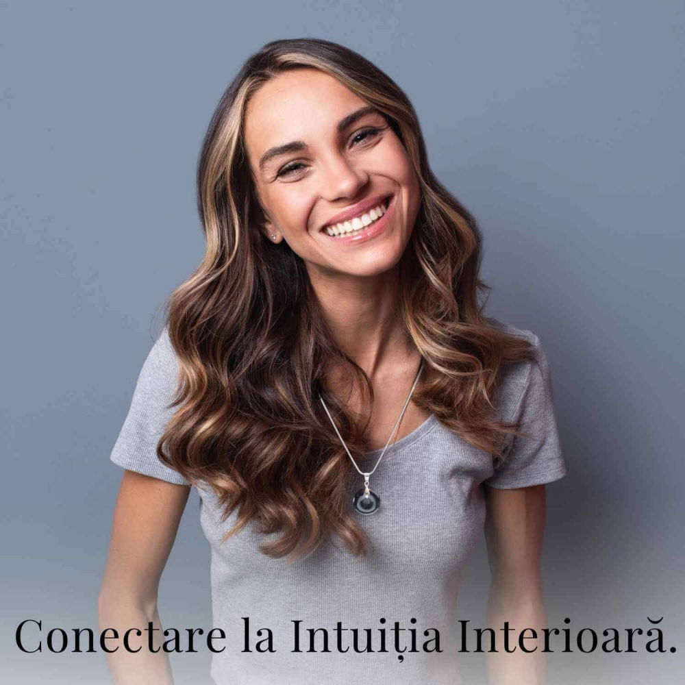 Colier Argintiu cu Obsidian Forma Pi - Protectie si Echilibru, Lungime Totala 50 cm, Diametru Pandantiv 20 mm [5]