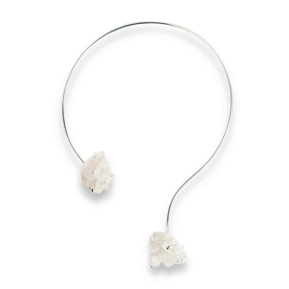 Colier Choker Argintiu cu Cristal de Stanca – Echilibru si Claritate Energetica [1]