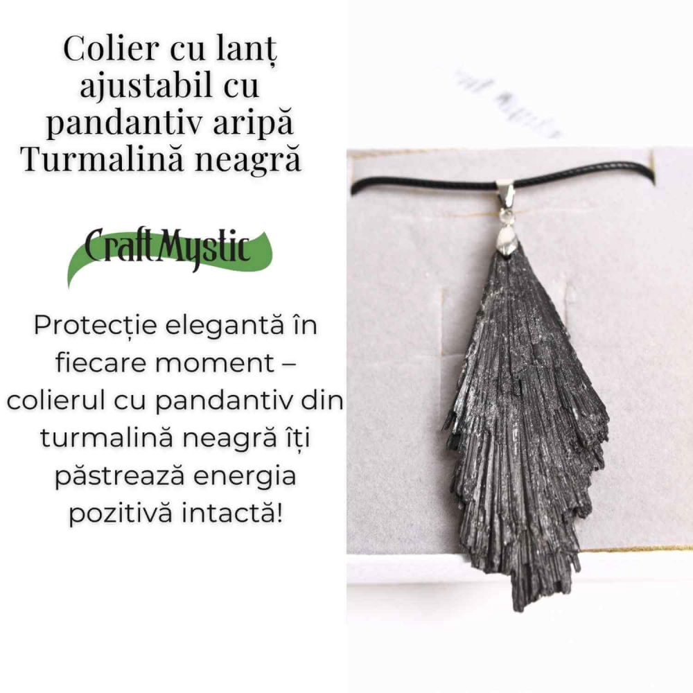 Colier cu pandantiv Turmalina Neagra model Aripa – Protectie si Eleganta [3]