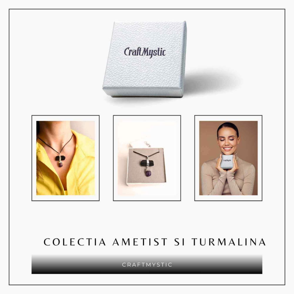 Colier cu pandantiv Turmalina si Ametist – Protectie si Claritate Spirituala [7]