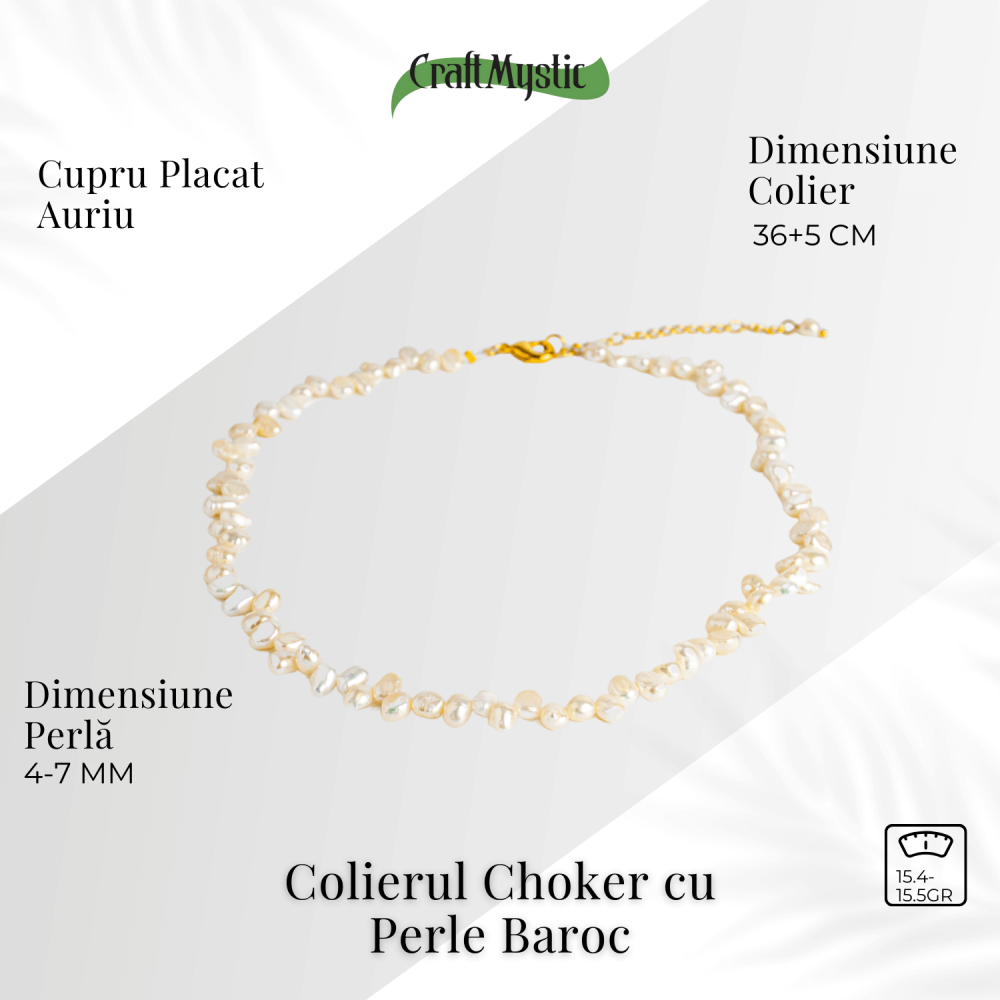 Colier choker cu perle design baroc – Eleganta naturala, mereu la moda [4]