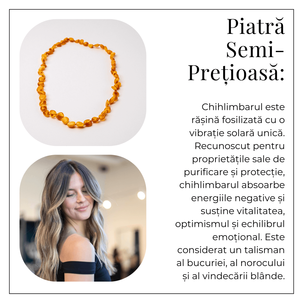 Colier Energetic din Chihlimbar Galben Natural – Protectie, Vitalitate si Lumină Calda Interioara [6]