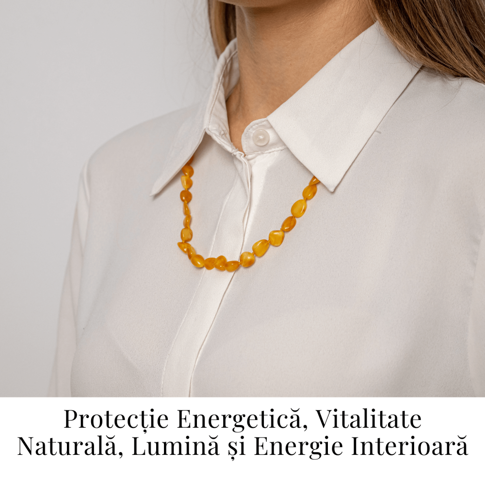 Colier Energetic din Chihlimbar Galben Natural – Protectie, Vitalitate si Lumină Calda Interioara [2]