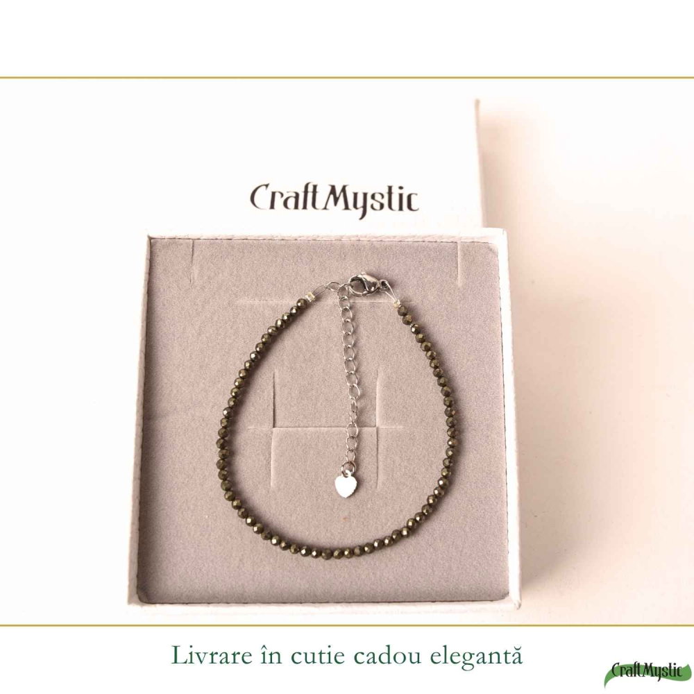 Bratara Fina cu Pirita Fatetata 2 mm – Prosperitate si incredere in Sine [6]