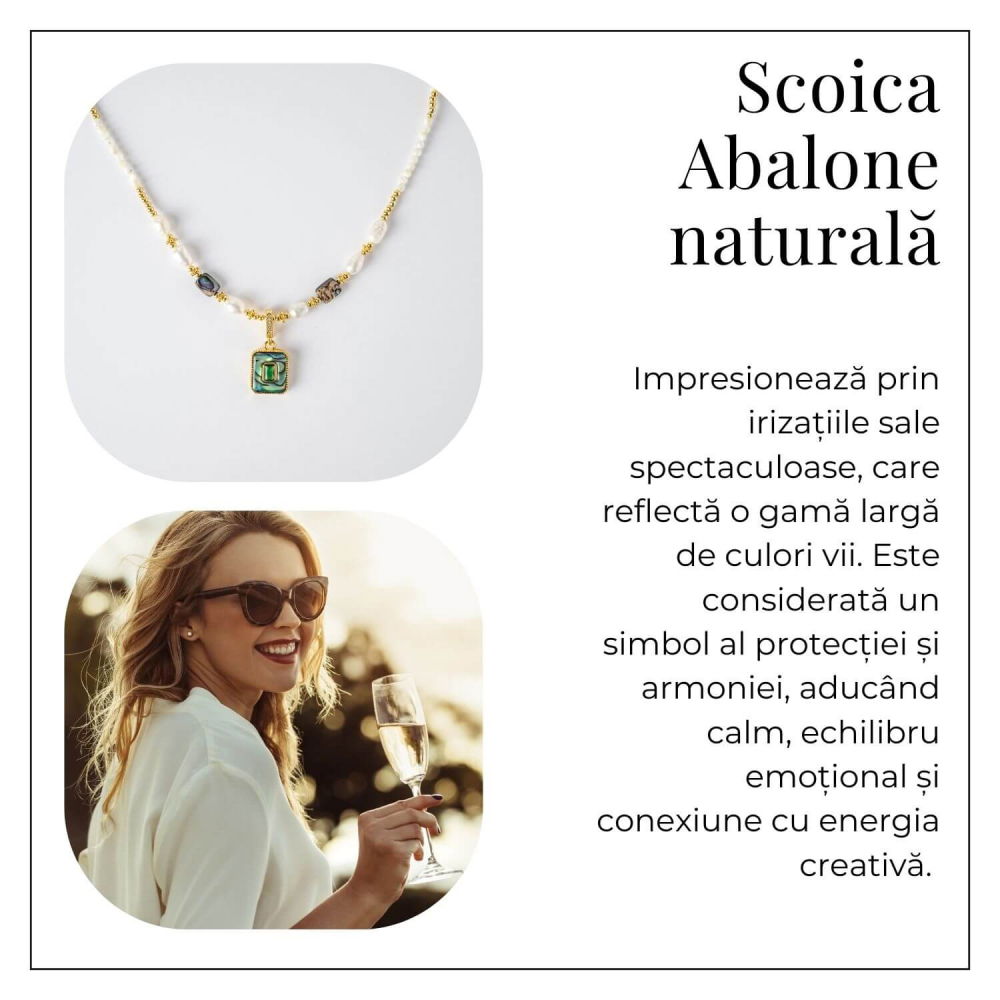 Eleganta si Armonie – Colier cu Perle si Scoica Abalone Naturale [6]