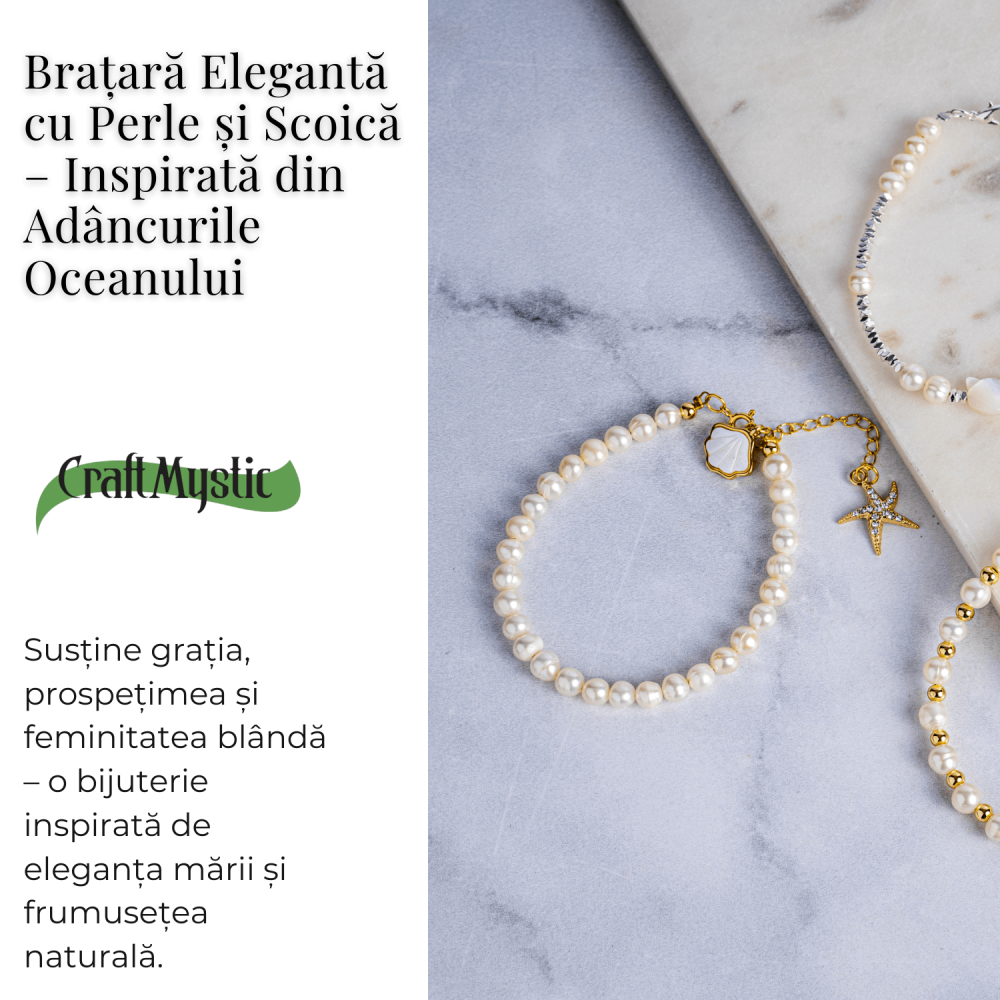 Bratara eleganta cu perle si scoica – Inspirata din adancurile oceanului [4]