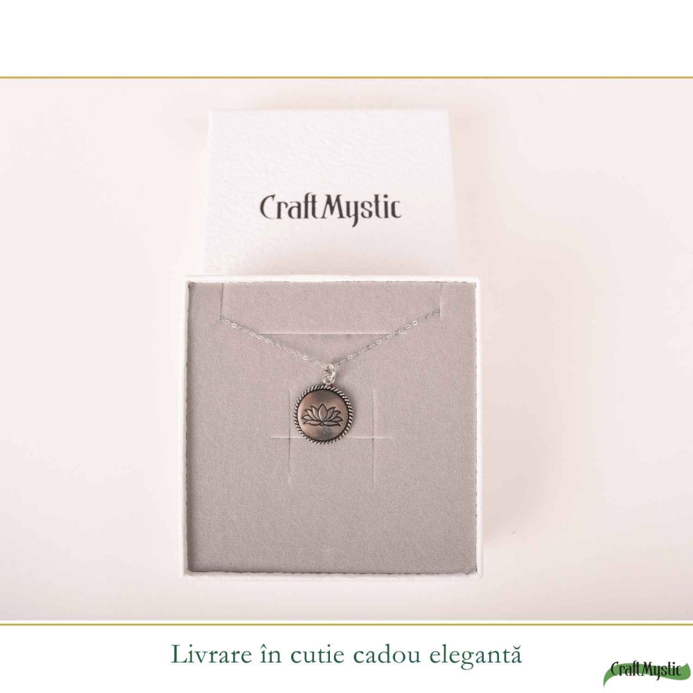 Colier Floare de Lotus din Argint 925 – Echilibru Interior si Renastere Spirituala [6]