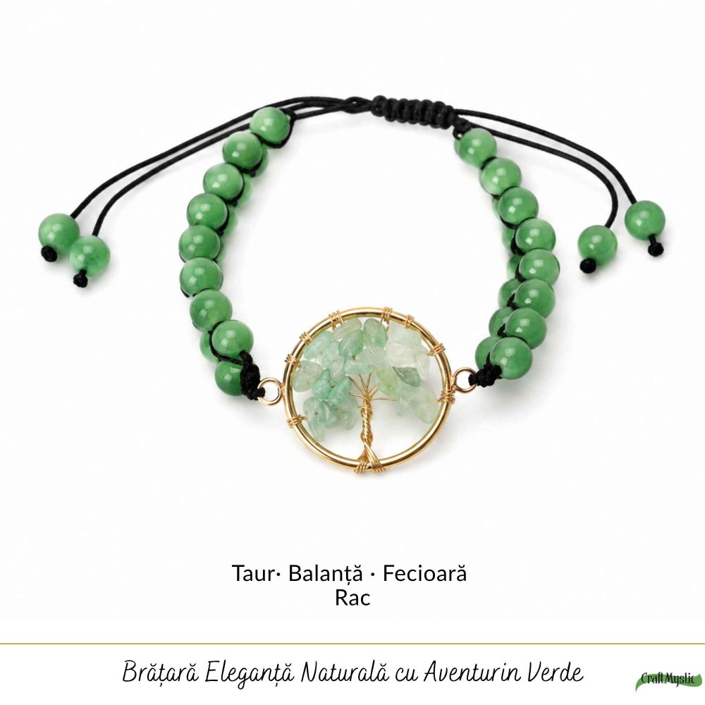 Bratara cu Aventurin Verde si Arborele Vietii – Prosperitate, Armonie si Noroc [5]