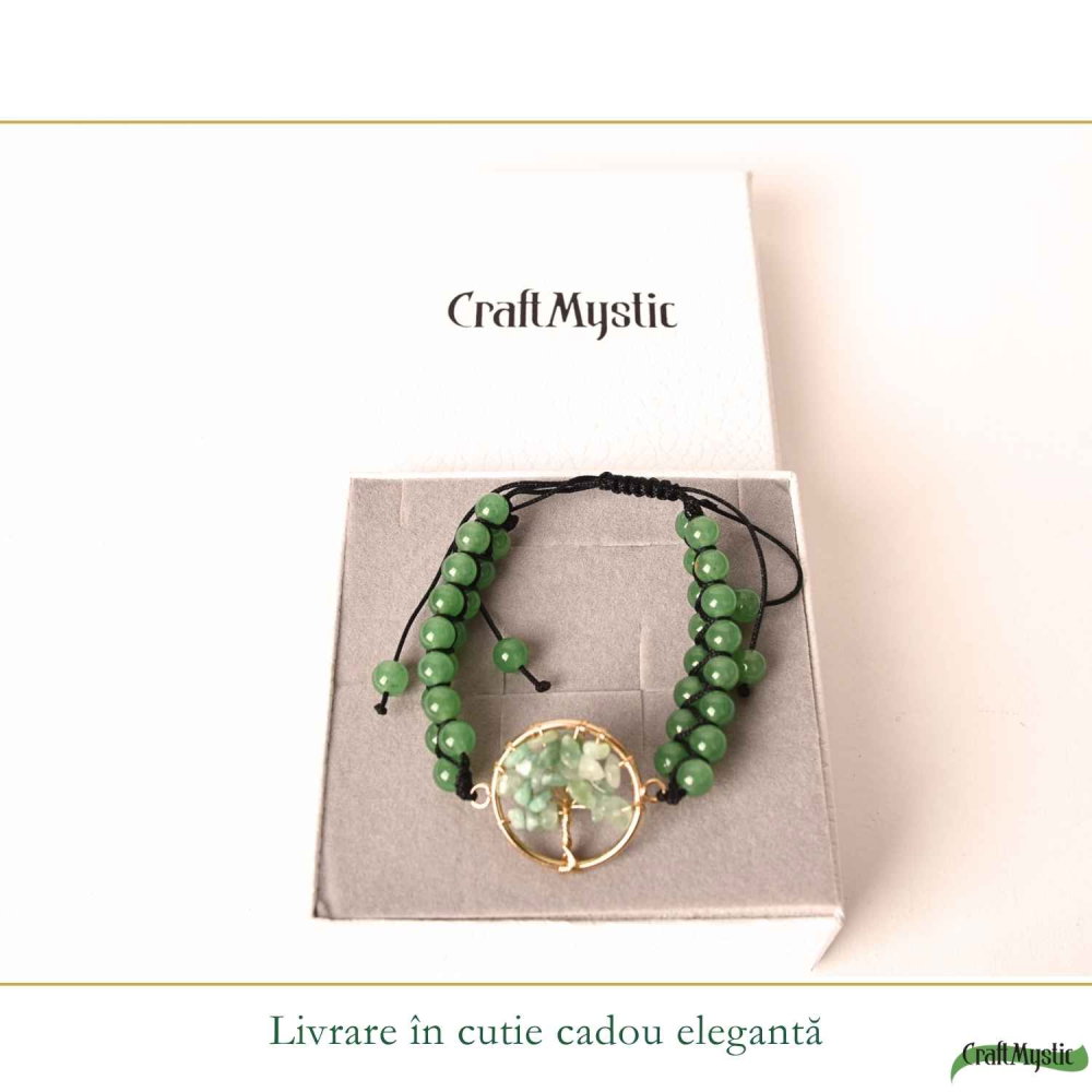 Bratara cu Aventurin Verde si Arborele Vietii – Prosperitate, Armonie si Noroc [6]