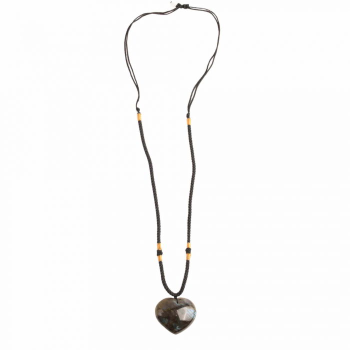 Colier cu cristal Labradorit in forma de inima – o piatra semipretioasa pentru meditatie, intuitie, imaginatie [5]