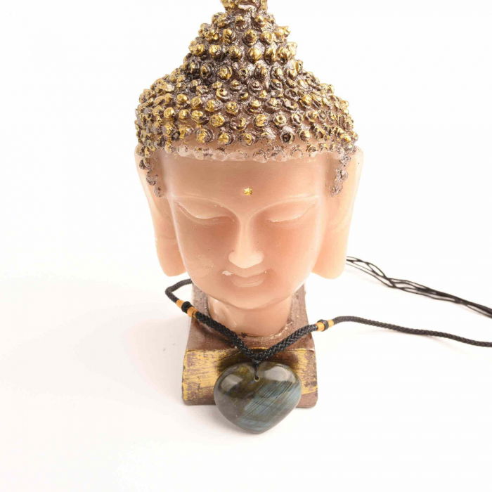 Colier cu cristal Labradorit in forma de inima – o piatra semipretioasa pentru meditatie, intuitie, imaginatie [2]