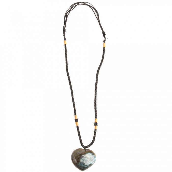 Colier cu cristal Labradorit in forma de inima – o piatra semipretioasa pentru meditatie, intuitie, imaginatie [6]