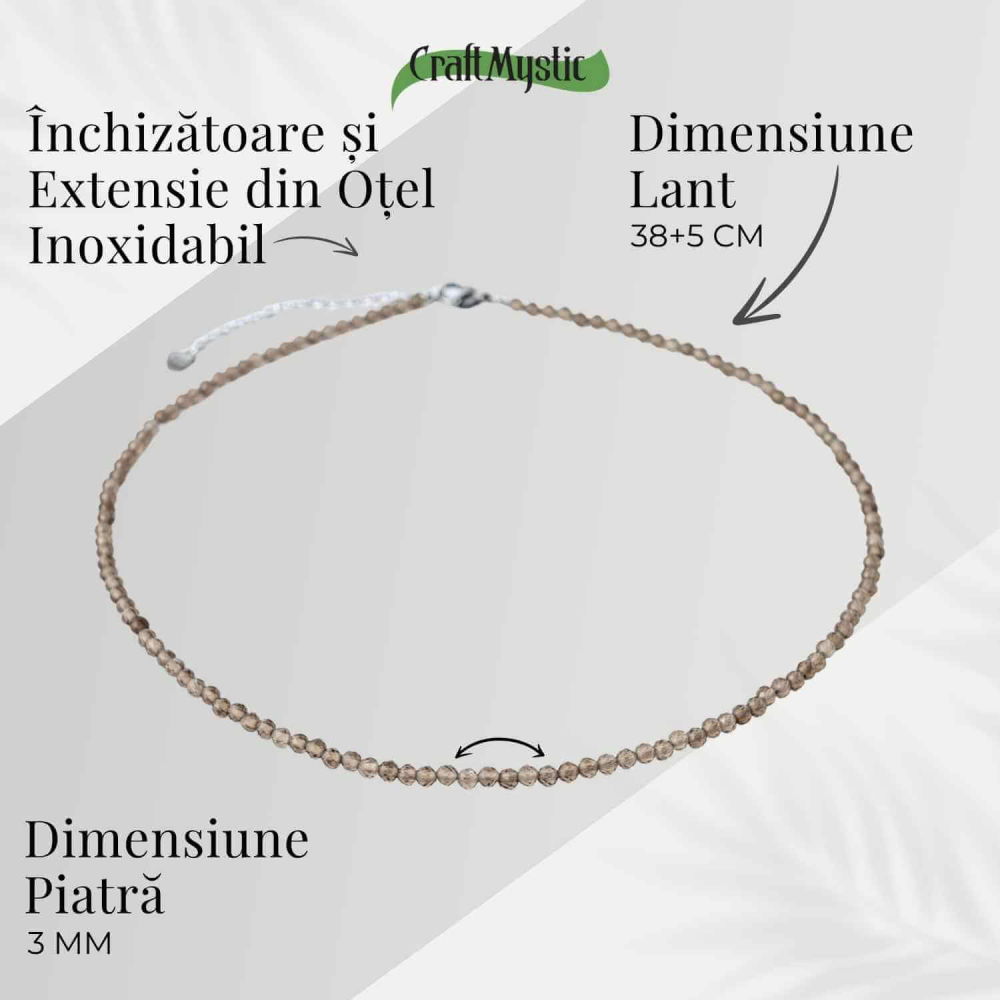 Colier cu Cuart Fumuriu Fatetat – Protectie, Claritate si Echilibru Emotional [5]