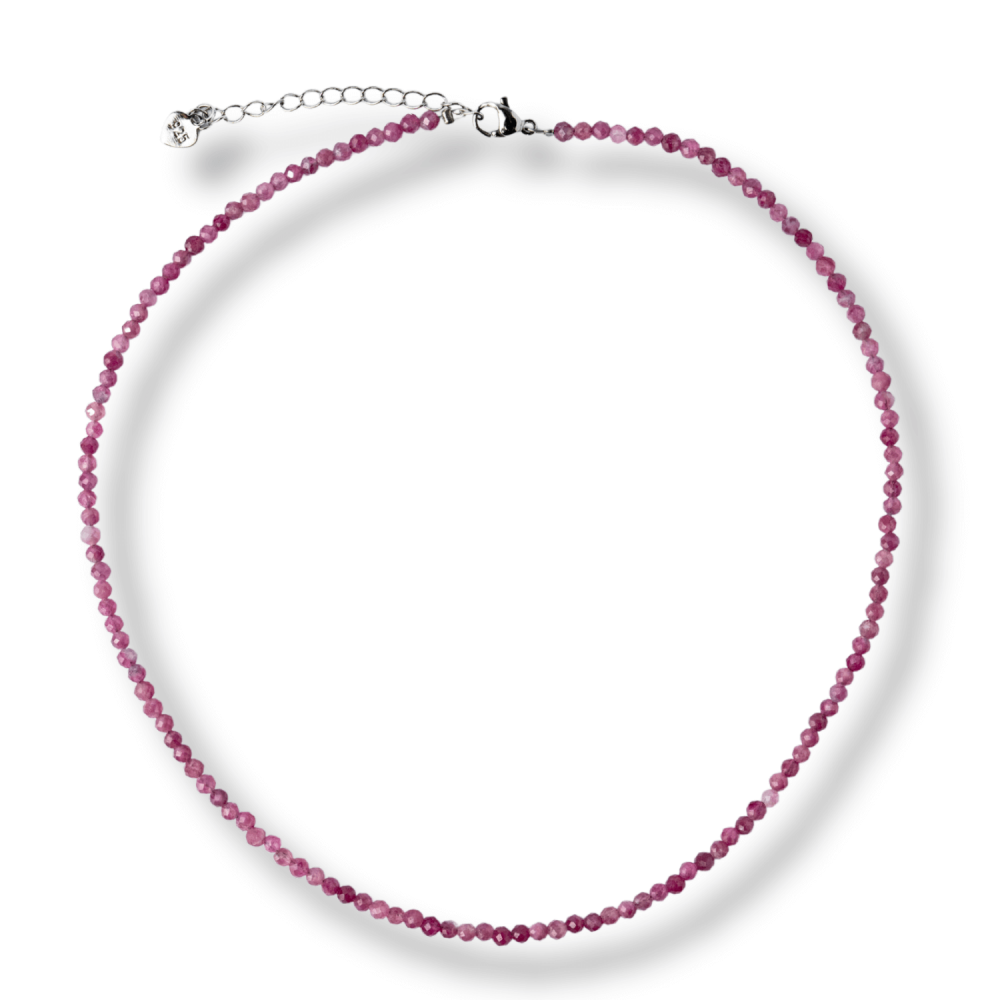 Colier cu pietre naturale de Turmalina Roz fatetata – Iubire, Vindecare si Energie a Inimii [1]