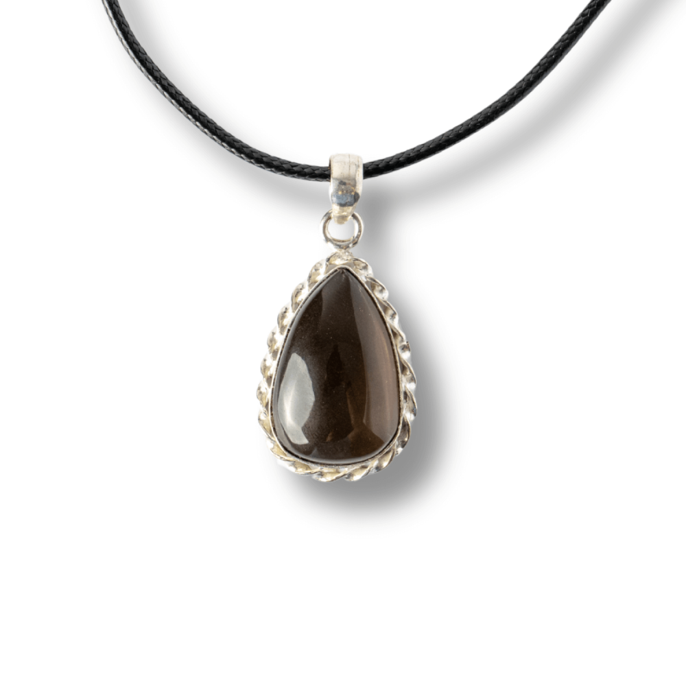 Colier cu Cuart Fumuriu Natural in Forma de Lacrima – Protectie si Echilibru Emotional [1]