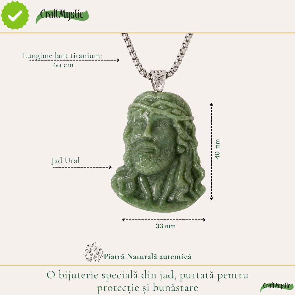 Colier cu Jad Natural cu Chipul lui Isus – Credinta, Armonie si Protectie [4]