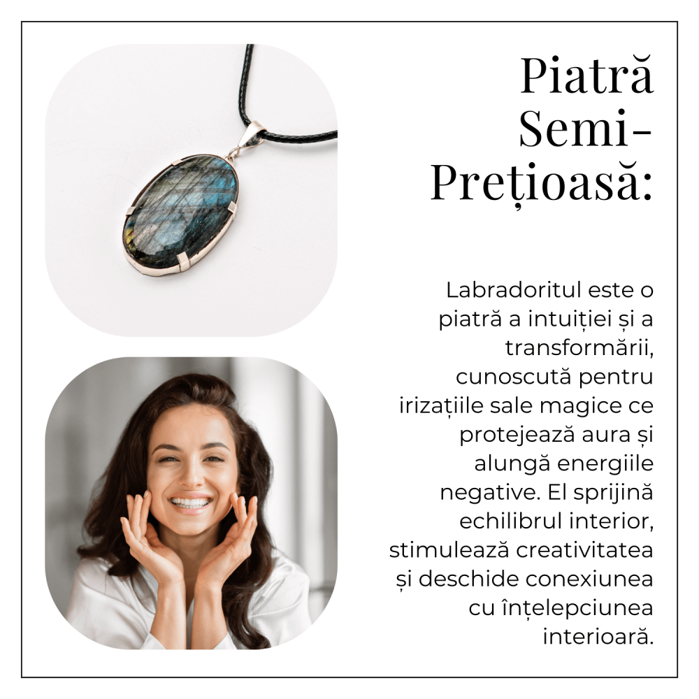 Colier cu Labradorit Oval – Stralucire Mistica si Protectie Energetica [6]