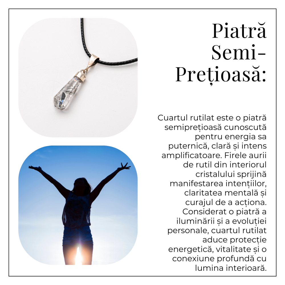 Colier Cuart Rutilat în Varf – Claritate, Putere Interioara si Energie Amplificata [6]