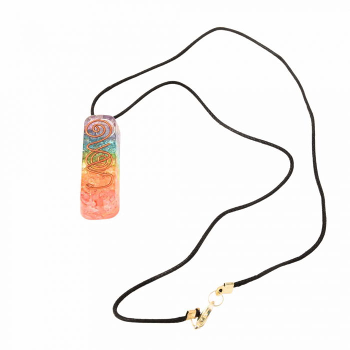Pandantiv 4.5 cm de Vindecare a Chakrelor Orgonic cu Snur  - Colier cu 7 Pietre ale Chakrelor pentru Protectia Energetica si Vindecare Spirituala [5]