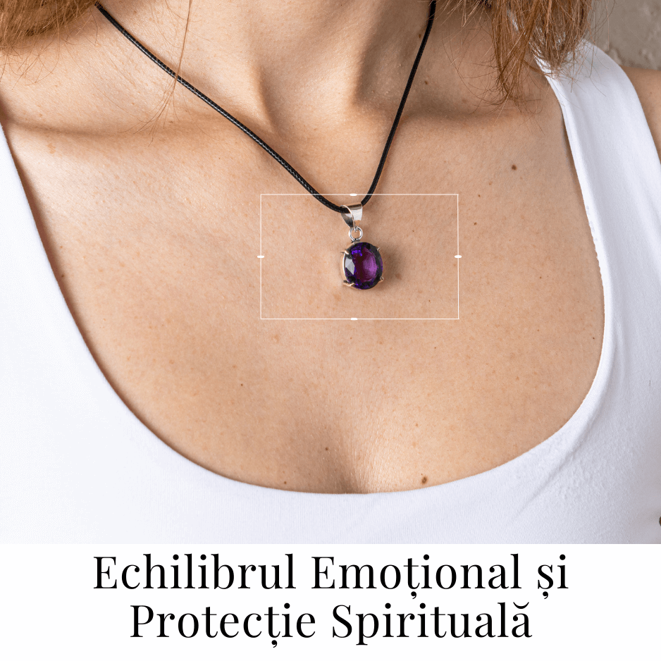 Colier Ametist Fatetat Oval – Claritate Mentala si Echilibru [2]