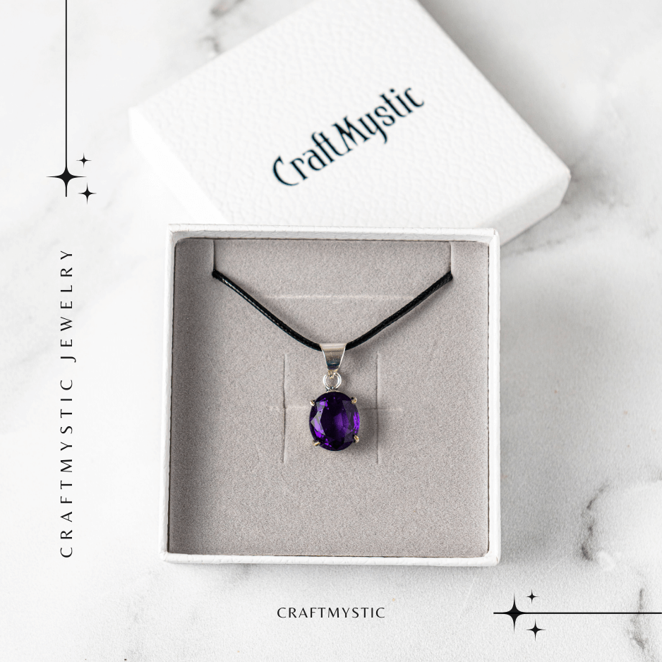Colier Ametist Fatetat Oval – Claritate Mentala si Echilibru [6]