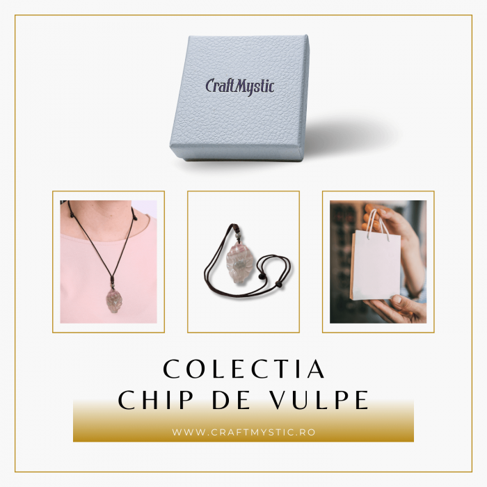 Colier cu pandantiv chip de vulpe din cristal vindecator Flourit verde [3]