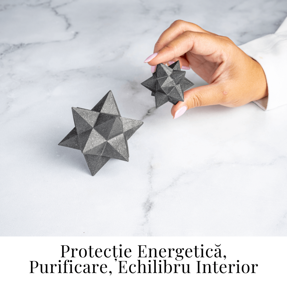 Merkaba din Shungit Natural 7.8 cm – Stea Sacra de Protectie Energetica si Armonie Interioara [2]
