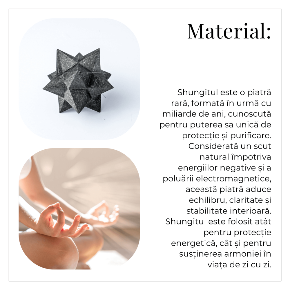 Merkaba din Shungit Natural 7.8 cm – Stea Sacra de Protectie Energetica si Armonie Interioara [6]