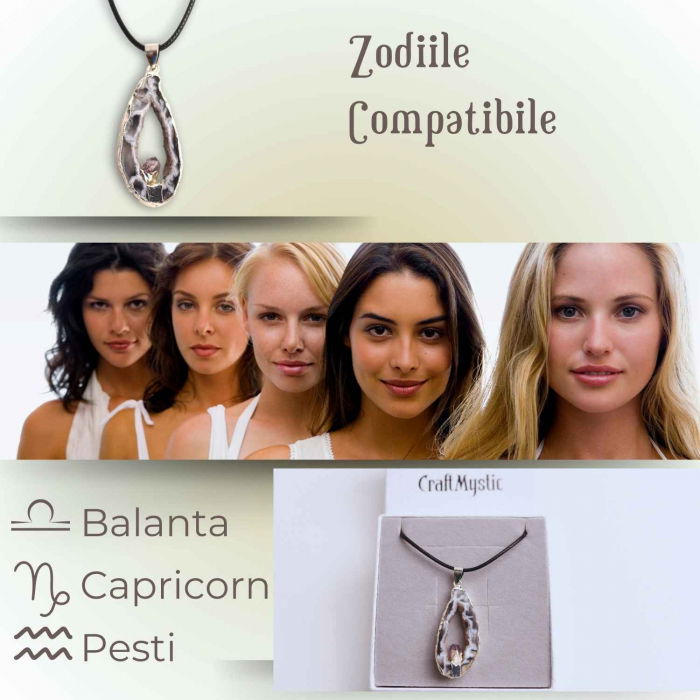 Colier cu Pandantiv din Agat si varf Ametist – Protectie si Echilibru Energetic [5]