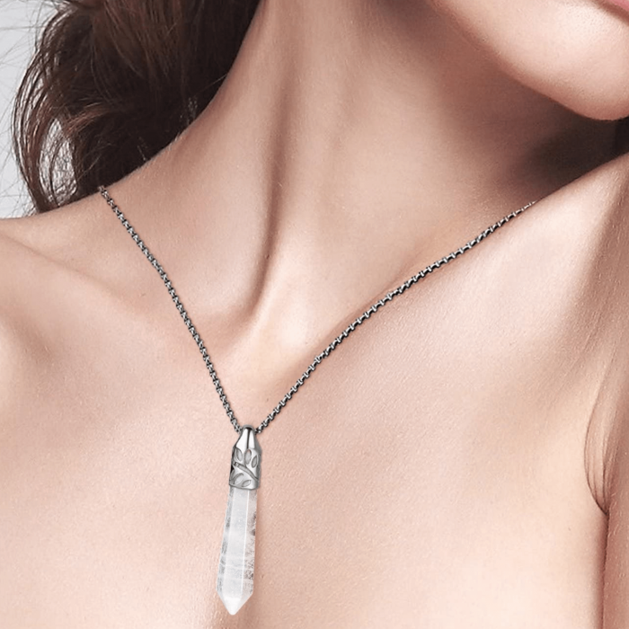 Colier cu pandantiv hexagonal din cristal ametist - O piatra puternica si protectoare, elibereaza stresul si calmeaza emotiile [5]