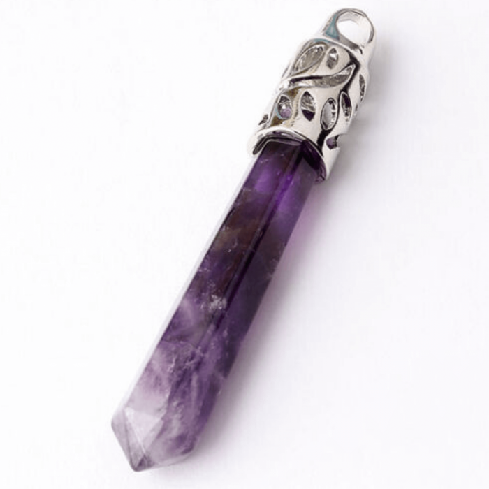 Colier cu pandantiv hexagonal din cristal ametist - O piatra puternica si protectoare, elibereaza stresul si calmeaza emotiile [6]